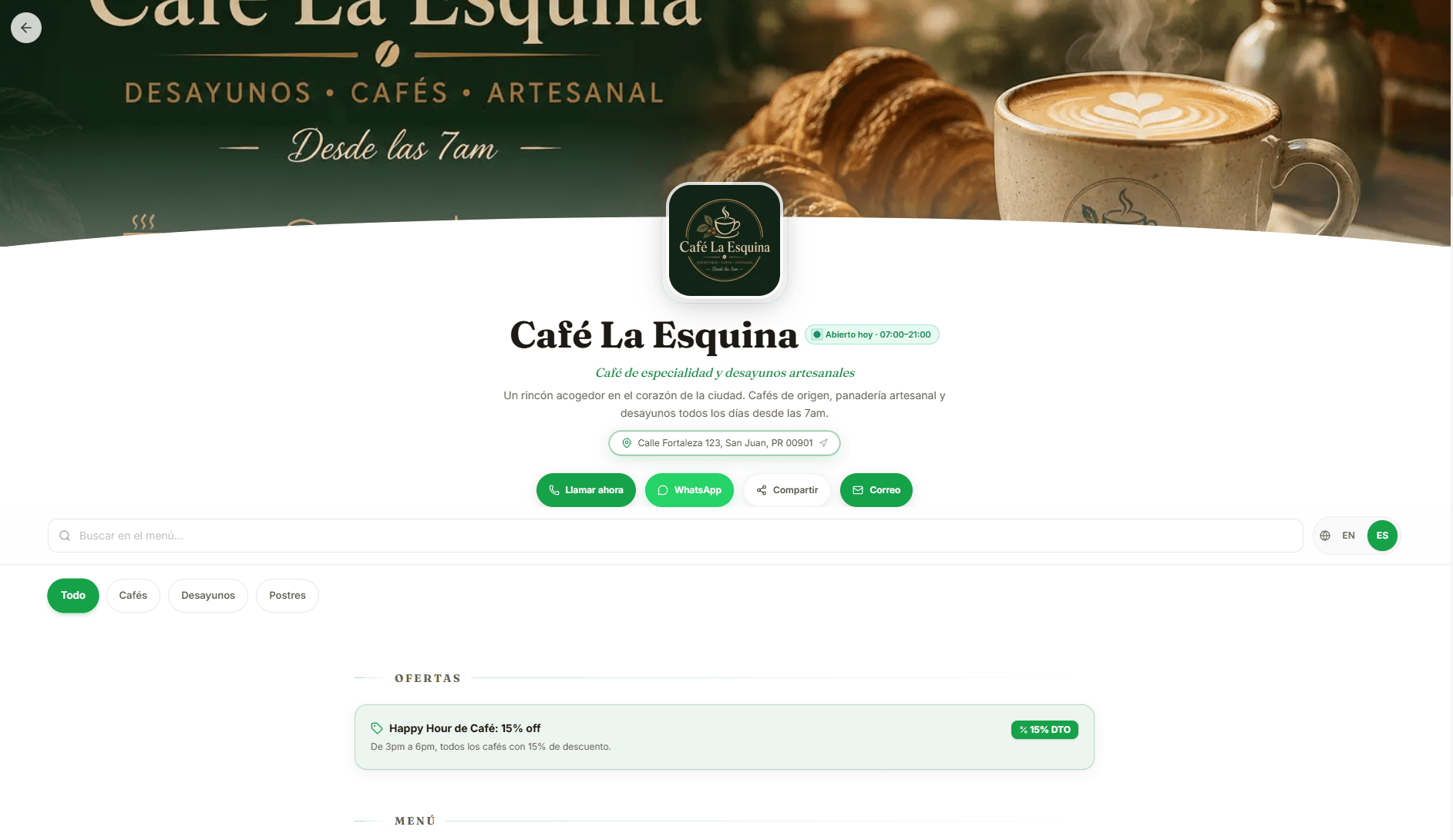 Qartta desktop storefront