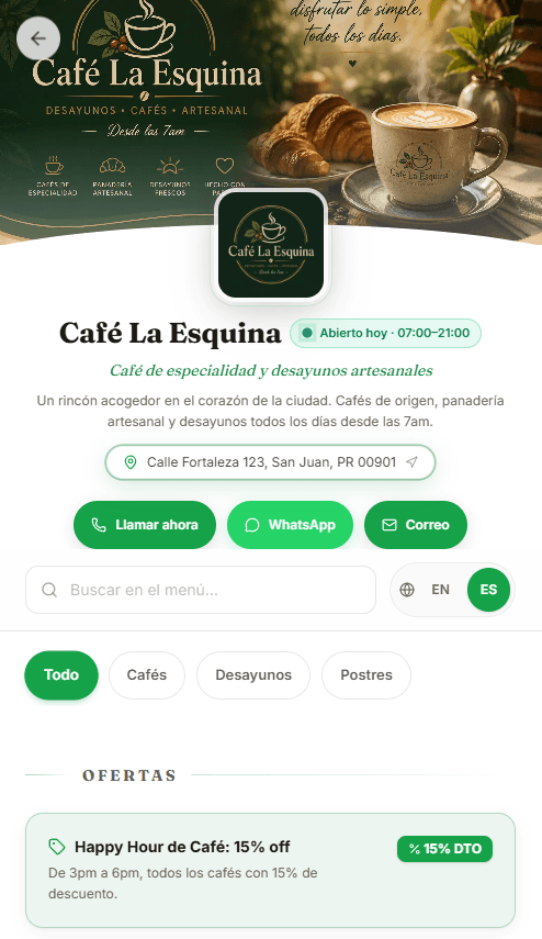 Qartta digital storefront example