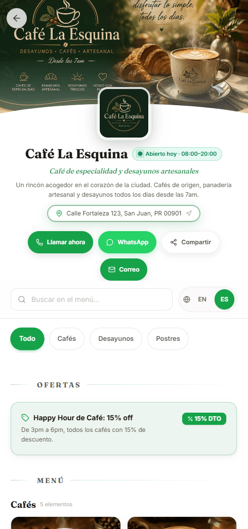 Qartta digital storefront example